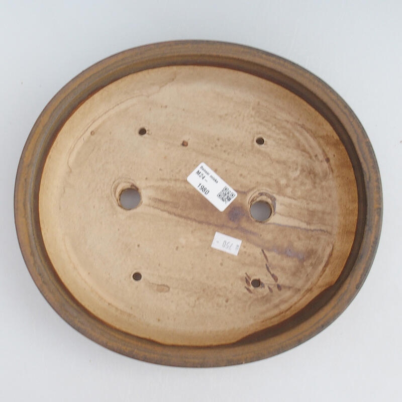 kerámia bonsai tál 26 x 23,5 x 5,5 cm, barna