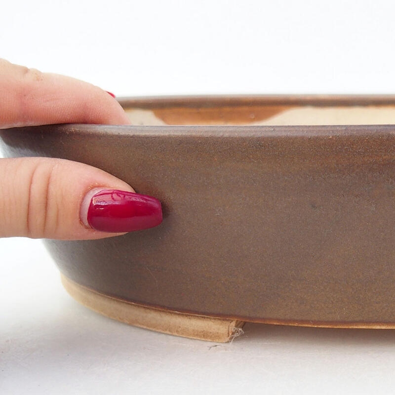 kerámia bonsai tál 28 x 25 x 6 cm, barna