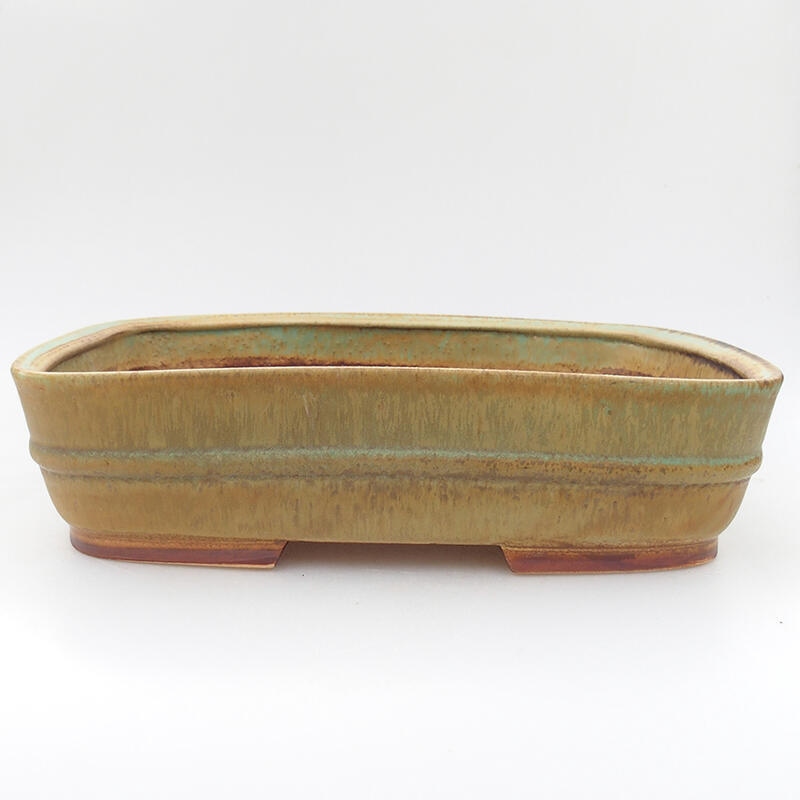 kerámia bonsai tál 29 x 23,5 x 7 cm, zöld