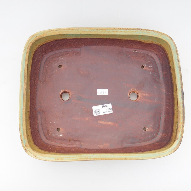 kerámia bonsai tál 29 x 23,5 x 7 cm, zöld