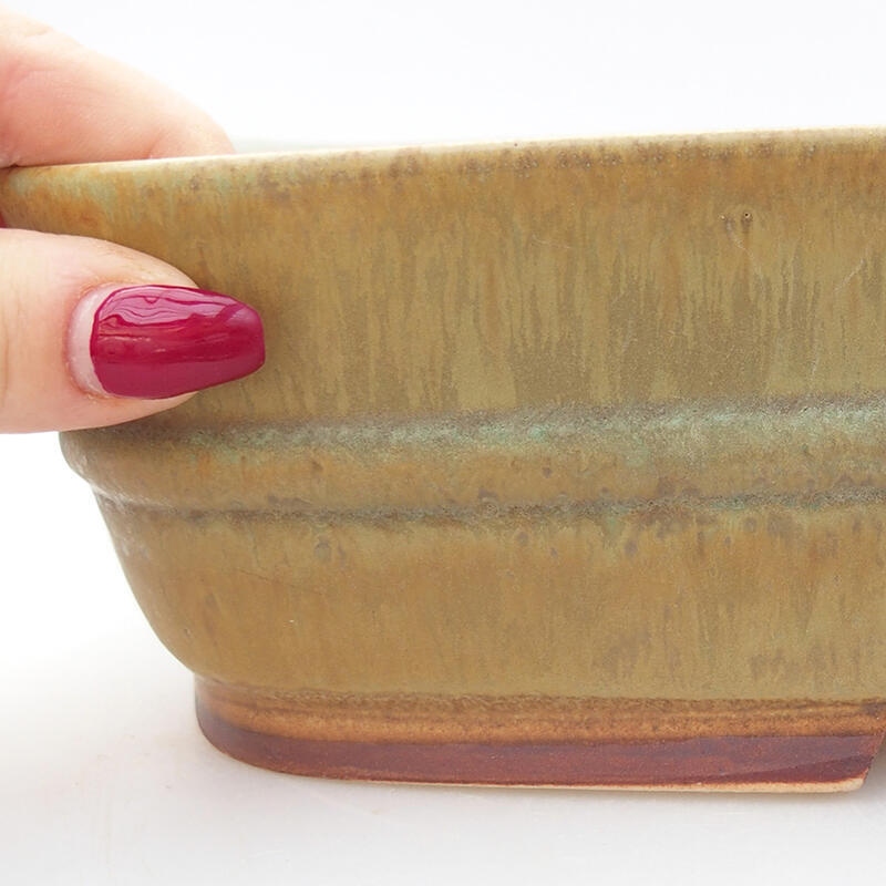 kerámia bonsai tál 29 x 23,5 x 7 cm, zöld