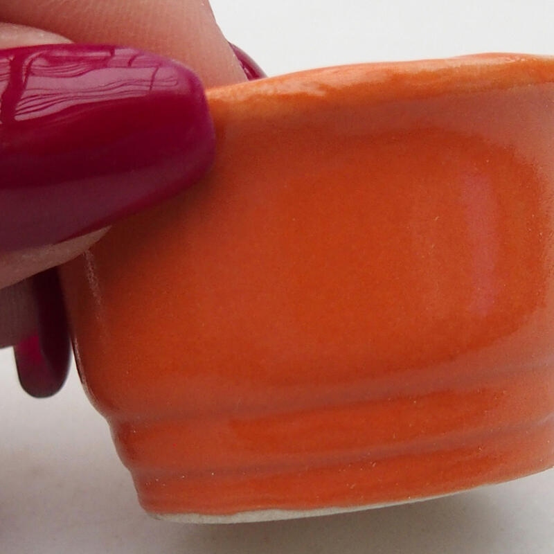 kerámia bonsai tál 3,5 x 3,5 x 2,5 cm, narancssárga