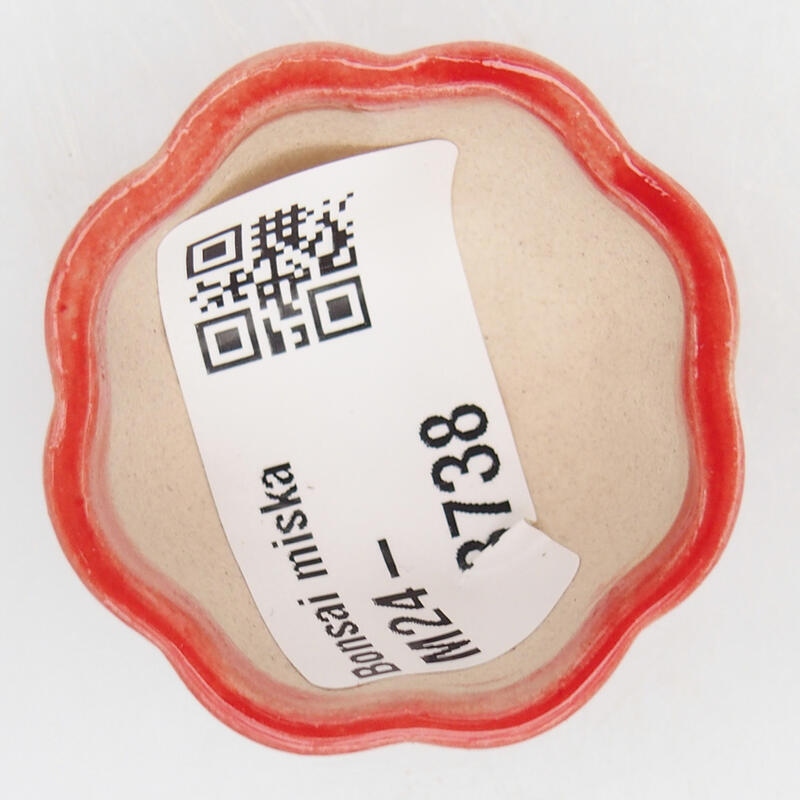 kerámia bonsai tál 3,5 x 3,5 x 2 cm, piros színben