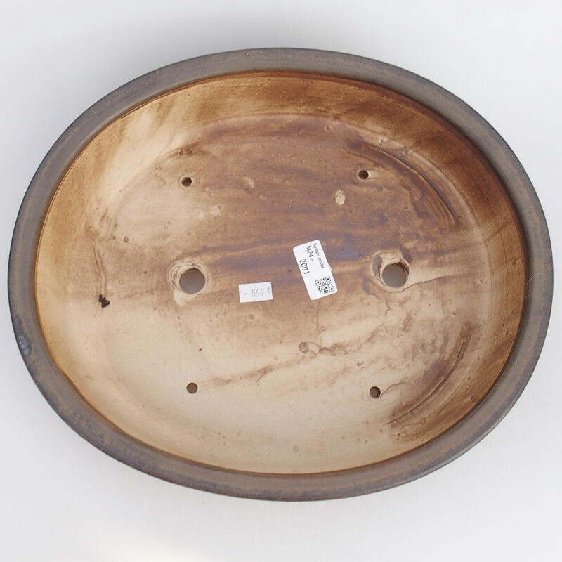 kerámia bonsai tál 32 x 28 x 7,5 cm, barna