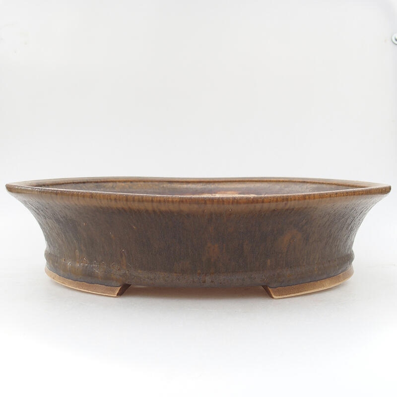 kerámia bonsai tál 32 x 29 x 7,5 cm, barna