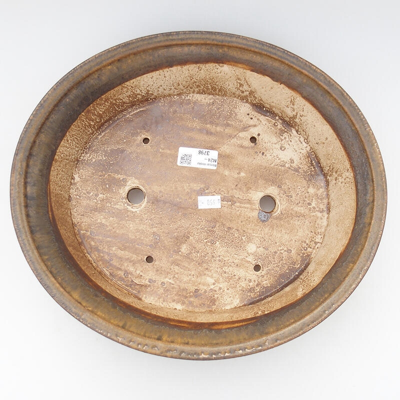 kerámia bonsai tál 32 x 29 x 7,5 cm, barna