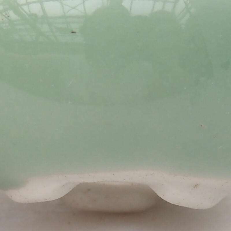 Bonsai kerámia tál 4,5 x 4,5 x 2 cm, zöld