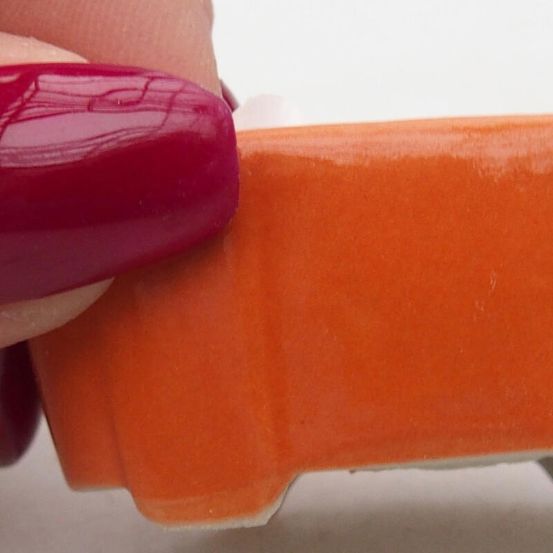 kerámia bonsai tál 4 x 2,5 x 2 cm, narancssárga