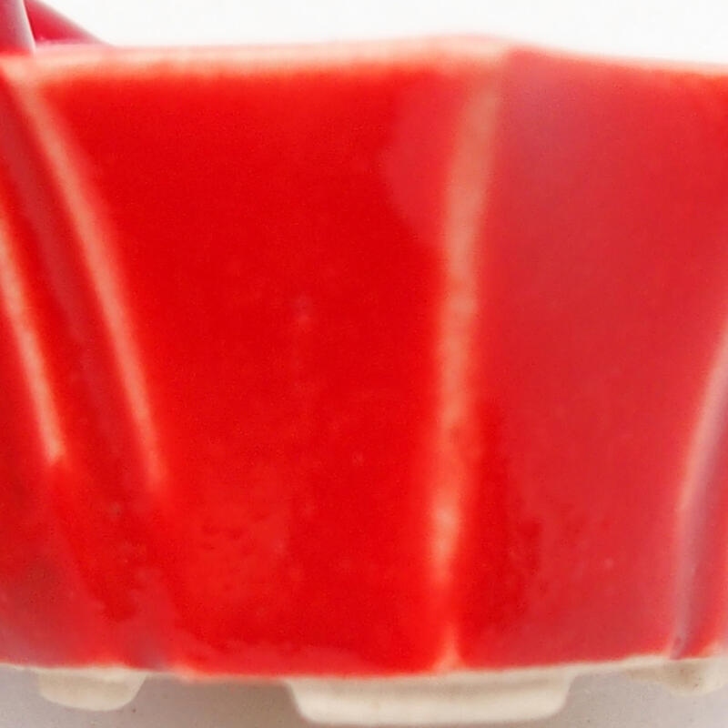 kerámia bonsai tál 4 x 3,5 x 2 cm, piros színben