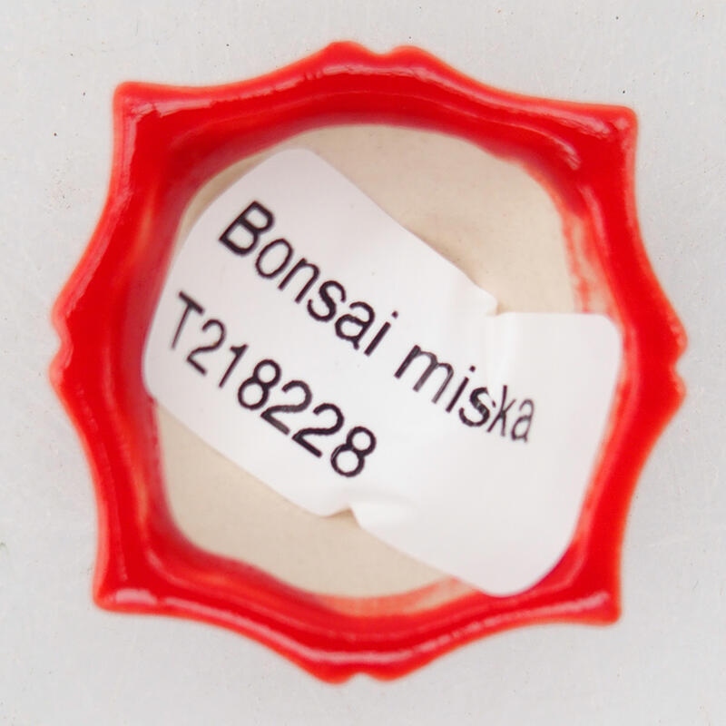 kerámia bonsai tál 4 x 3,5 x 2 cm, piros színben