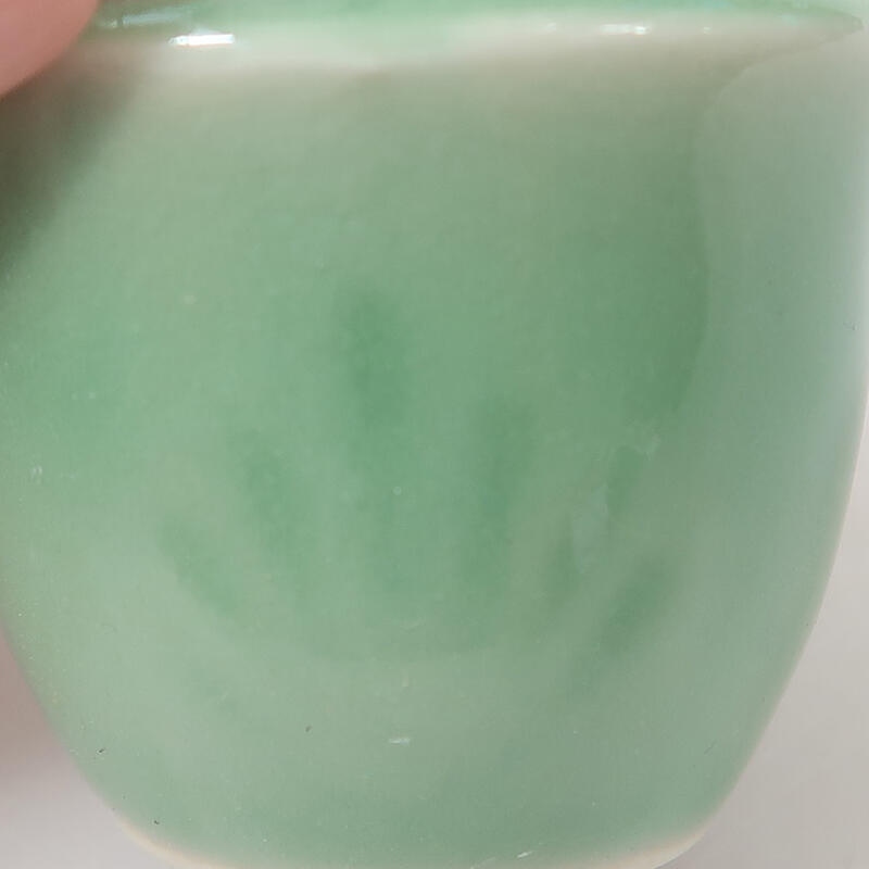 kerámia bonsai tál 4 x 4 x 3 cm, zöld