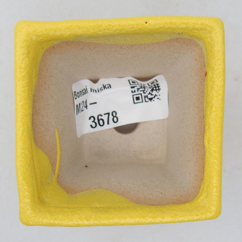 kerámia bonsai tál 5,5 x 5,5 x 3,5 cm, sárga