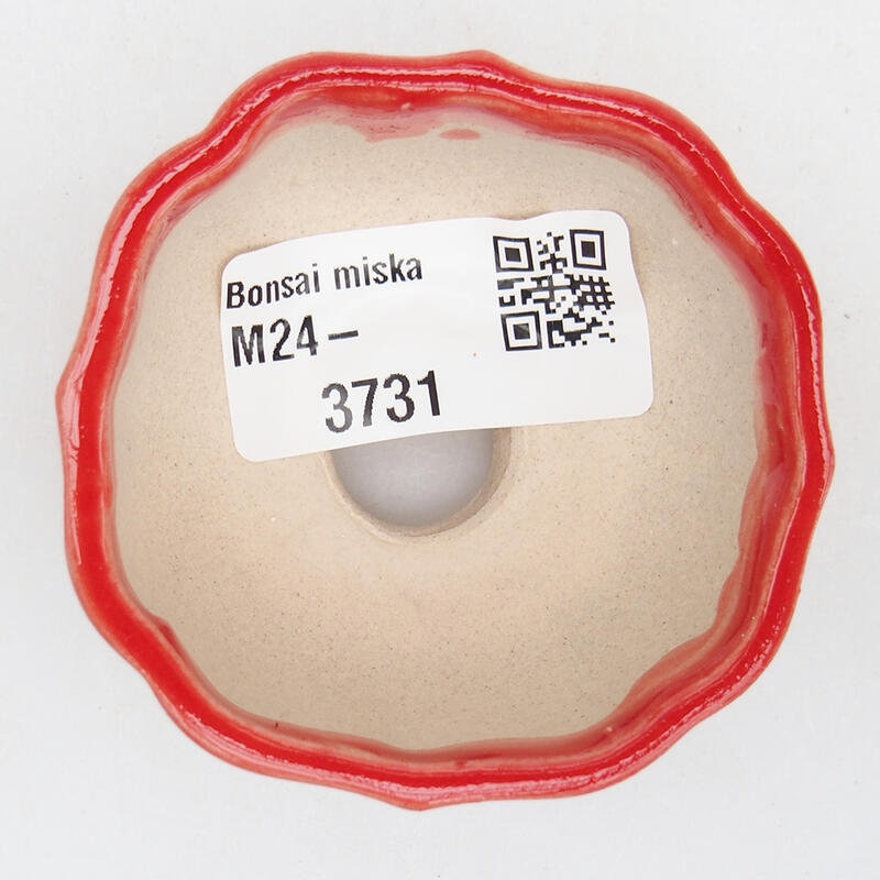 kerámia bonsai tál 5,5 x 5,5 x 3 cm, piros színben