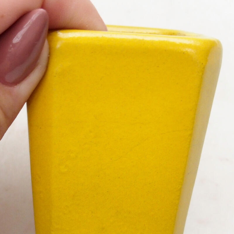 kerámia bonsai tál 5,5 x 5,5 x 7 cm, sárga