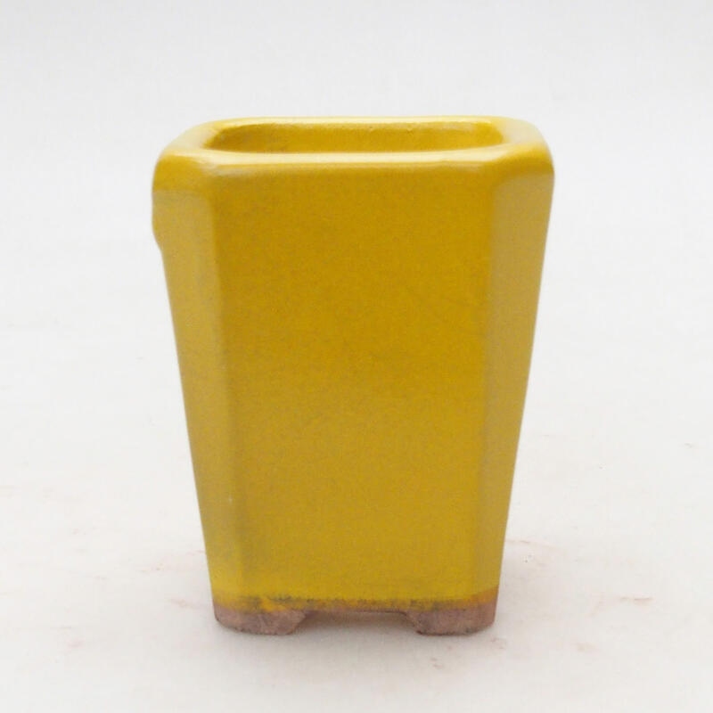 kerámia bonsai tál 5,5 x 5,5 x 7 cm, sárga