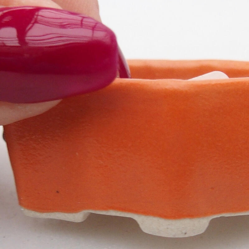 kerámia bonsai tál 5 x 3 x 2 cm, narancssárga