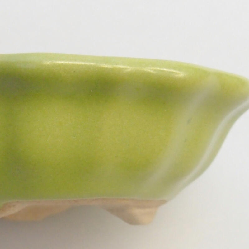 kerámia bonsai tál 5 x 5 x 2 cm, zöld