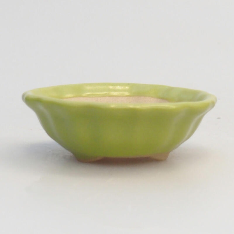 kerámia bonsai tál 5 x 5 x 2 cm, zöld