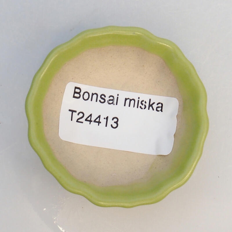 kerámia bonsai tál 5 x 5 x 2 cm, zöld