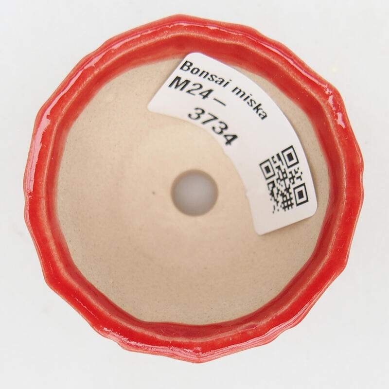 kerámia bonsai tál 5 x 5 x 3,5 cm, piros színben