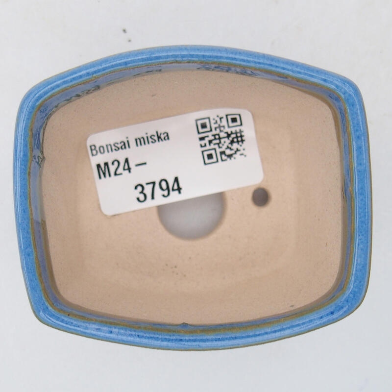 kerámia bonsai tál 6,5 x 5,5 x 4 cm, kék színben