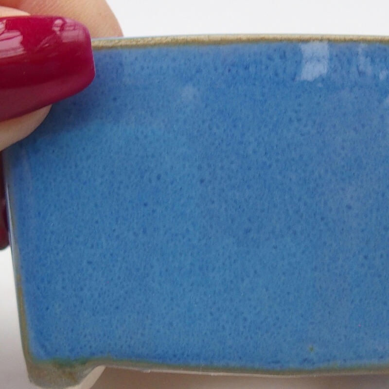 kerámia bonsai tál 6,5 x 5,5 x 4 cm, kék színben