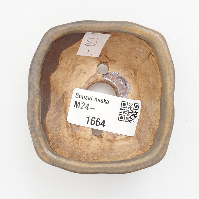 kerámia bonsai tál 6,5 x 6,5 x 3,5 cm, barna