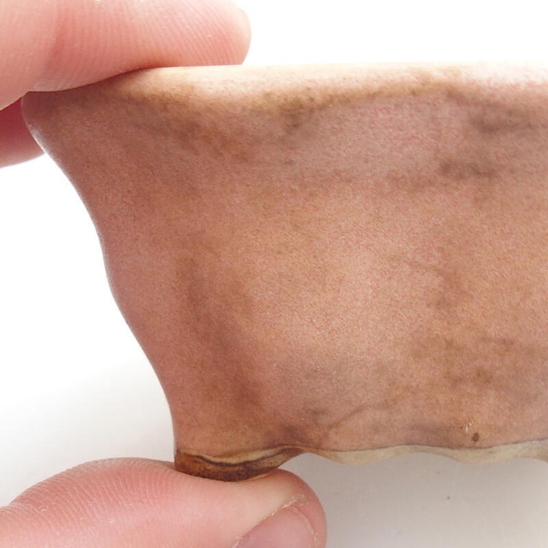 Kerámia bonsai tál 6,5 x 6,5 x 3,5 cm, rózsaszínű