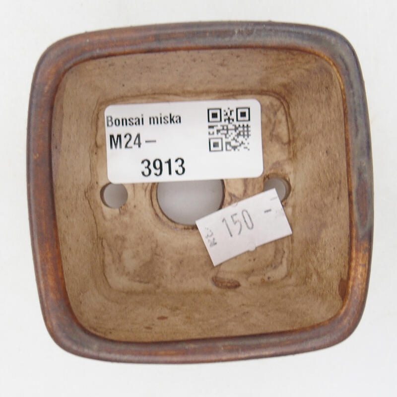 kerámia bonsai tál 6,5 x 6,5 x 4,5 cm, barna