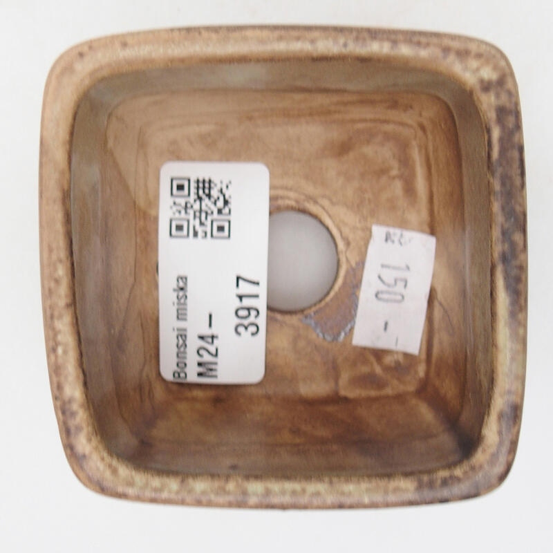 Kerámia bonsai tál 6,5 x 6,5 x 4,5 cm, zöld