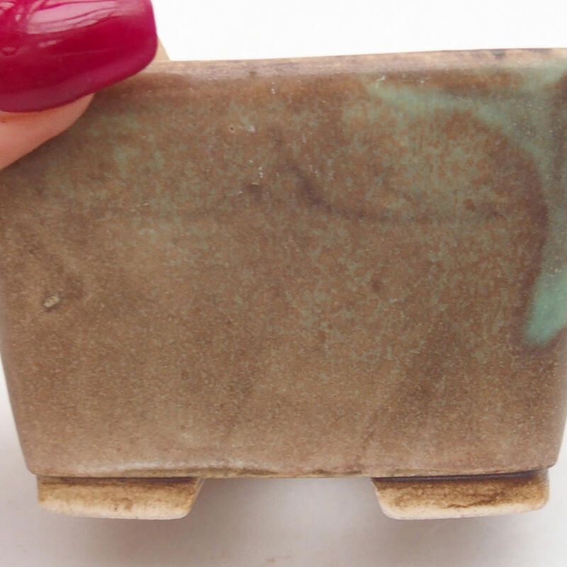 Kerámia bonsai tál 6,5 x 6,5 x 4,5 cm, zöld