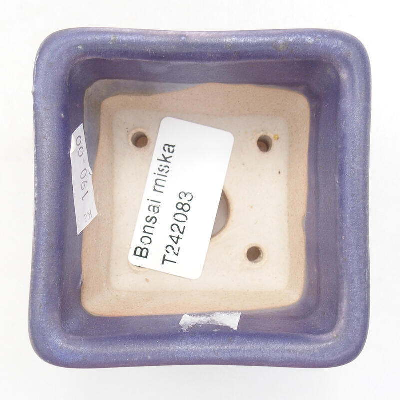kerámia bonsai tál 6,5 x 6,5 x 5 cm, lila színben