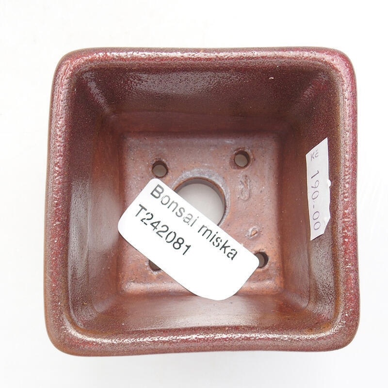 Kerámia bonsai tál 6,5 x 6,5 x 5 cm, fém színben