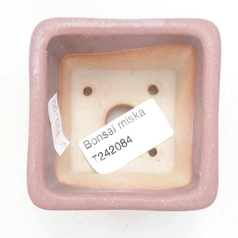 kerámia bonsai tál 6,5 x 6,5 x 5 cm, rózsaszínű