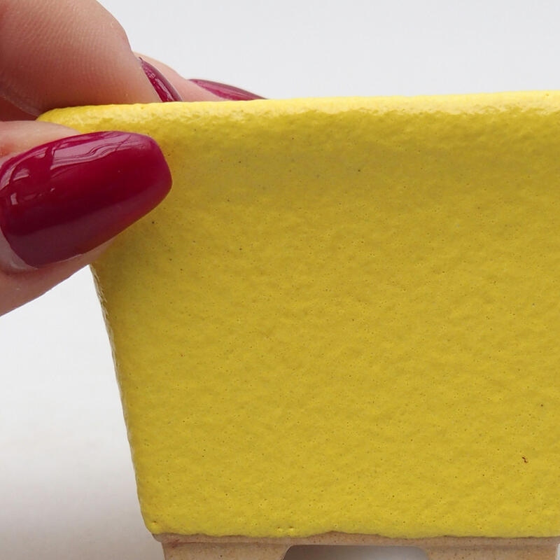 kerámia bonsai tál 6,5 x 6,5 x 5 cm, sárga