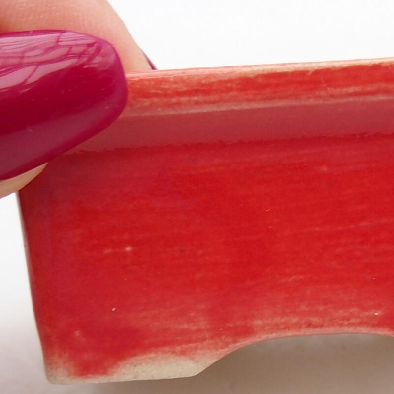 kerámia bonsai tál 6 x 4,5 x 2,5 cm, piros színben