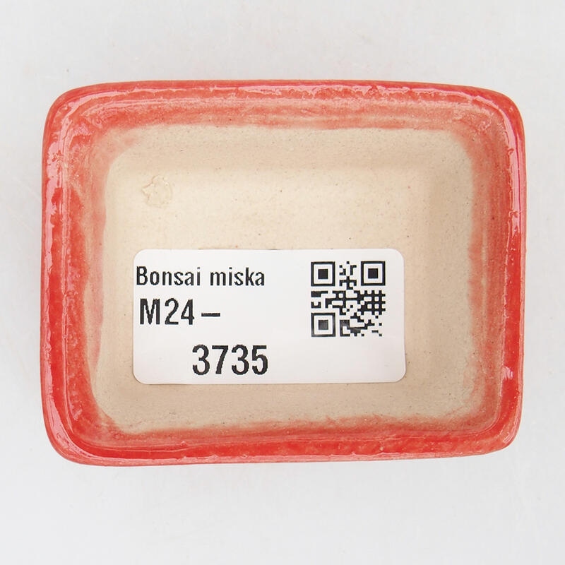 kerámia bonsai tál 6 x 4,5 x 2,5 cm, piros színben