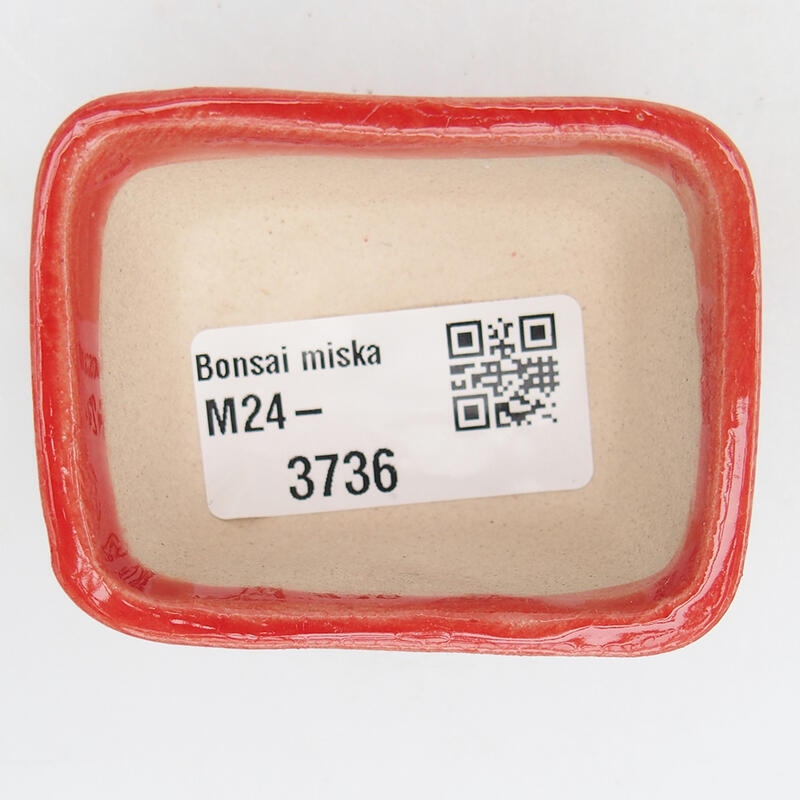 kerámia bonsai tál 6 x 4 x 3 cm, piros színben