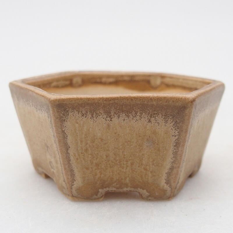 kerámia bonsai tál 6 x 5,5 x 2,5 cm, bézs színben