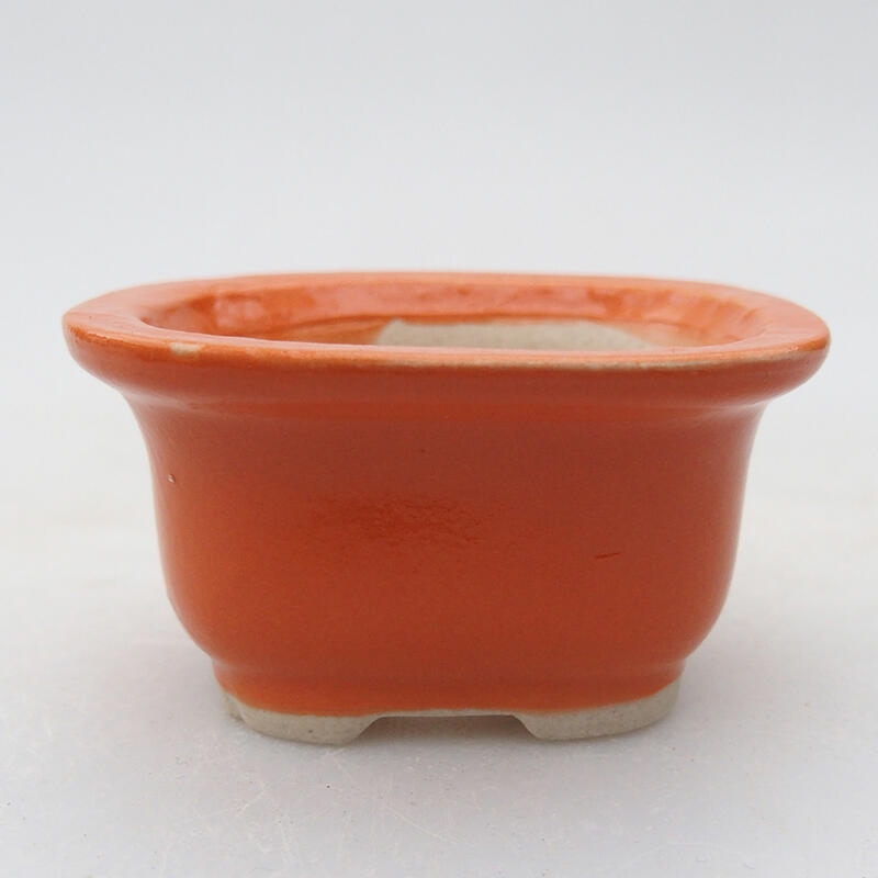 kerámia bonsai tál 6 x 5 x 3 cm, narancssárga