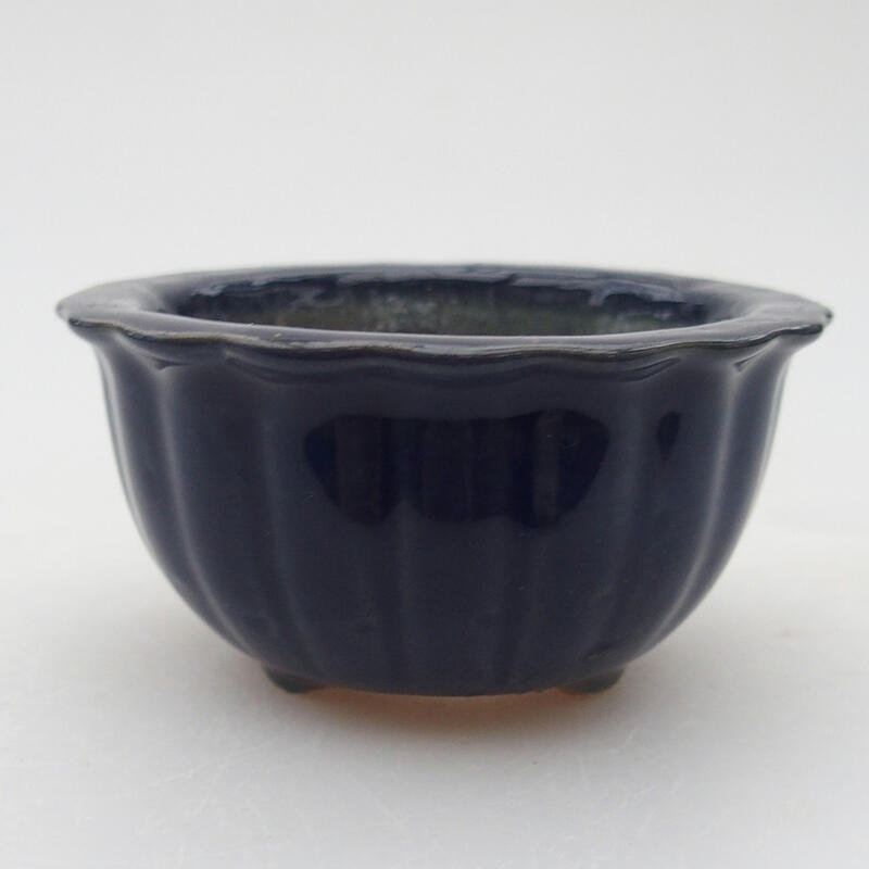 kerámia bonsai tál 6 x 6 x 3,5 cm, kék színben