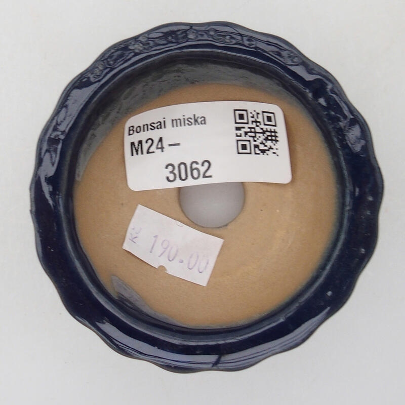 kerámia bonsai tál 6 x 6 x 3,5 cm, kék színben