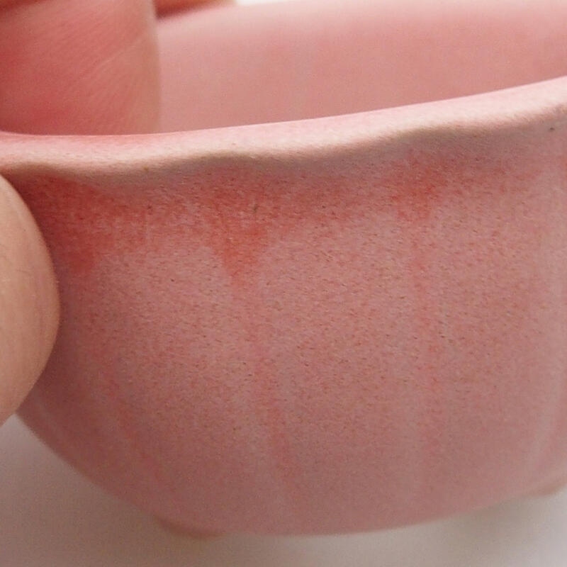 kerámia bonsai tál 6 x 6 x 3,5 cm, rózsaszínű