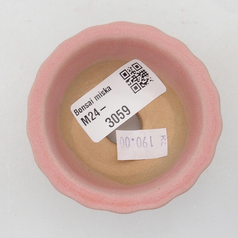 kerámia bonsai tál 6 x 6 x 3,5 cm, rózsaszínű