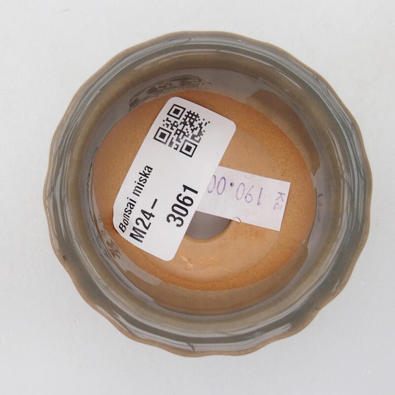 kerámia bonsai tál 6 x 6 x 3,5 cm, szürke