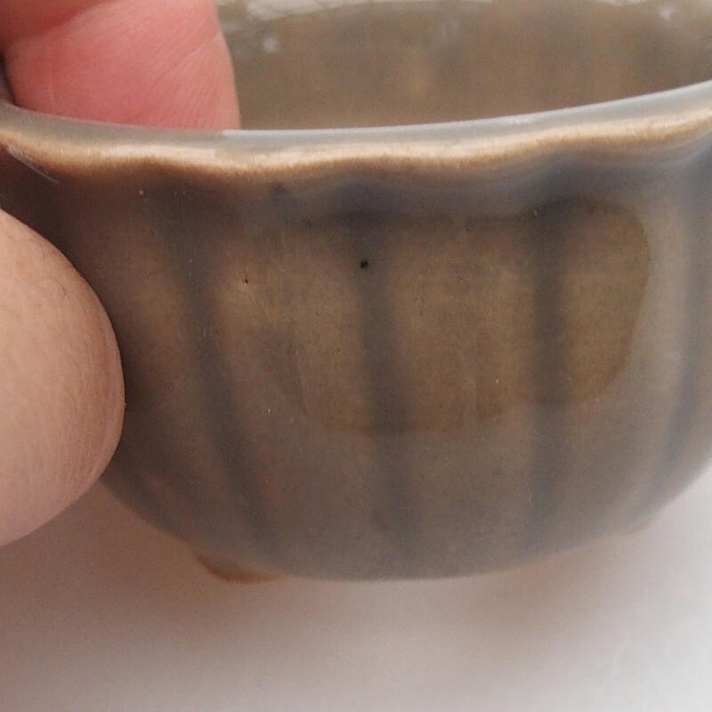 kerámia bonsai tál 6 x 6 x 3,5 cm, szürke