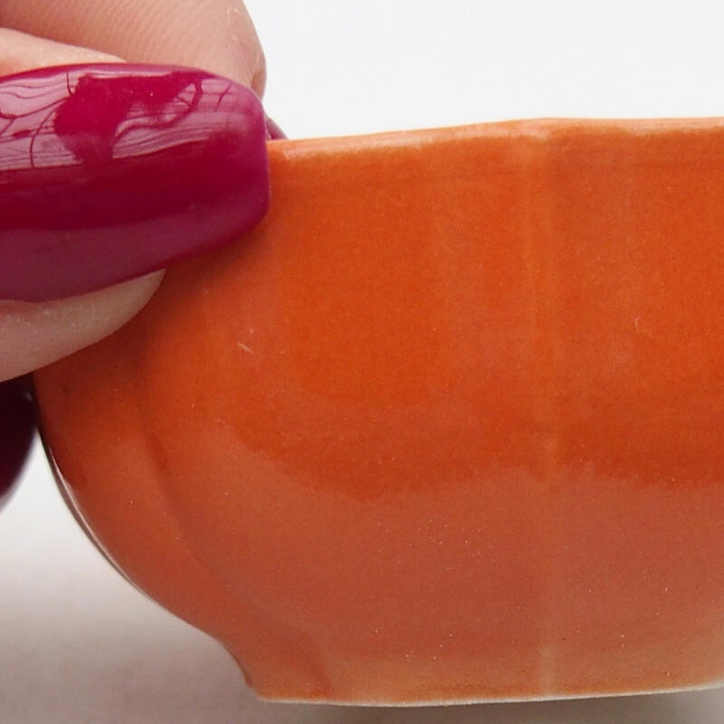 kerámia bonsai tál 6 x 6 x 3 cm, narancssárga