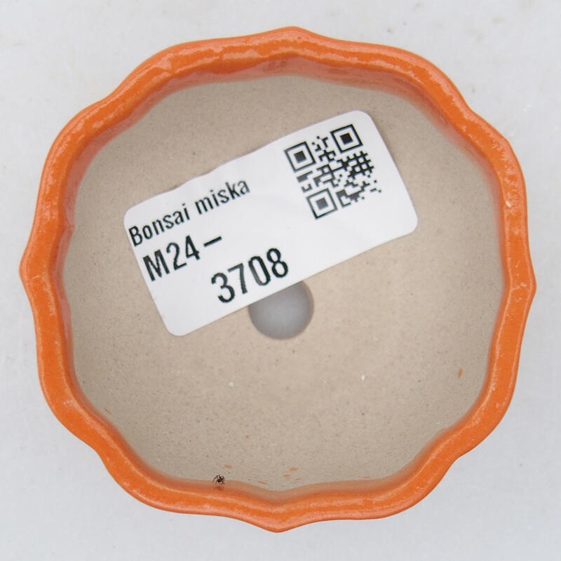 kerámia bonsai tál 6 x 6 x 3 cm, narancssárga