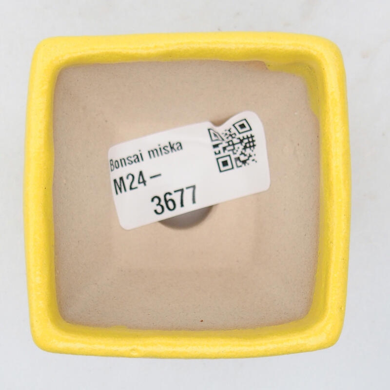kerámia bonsai tál 6 x 6 x 4,5 cm, sárga