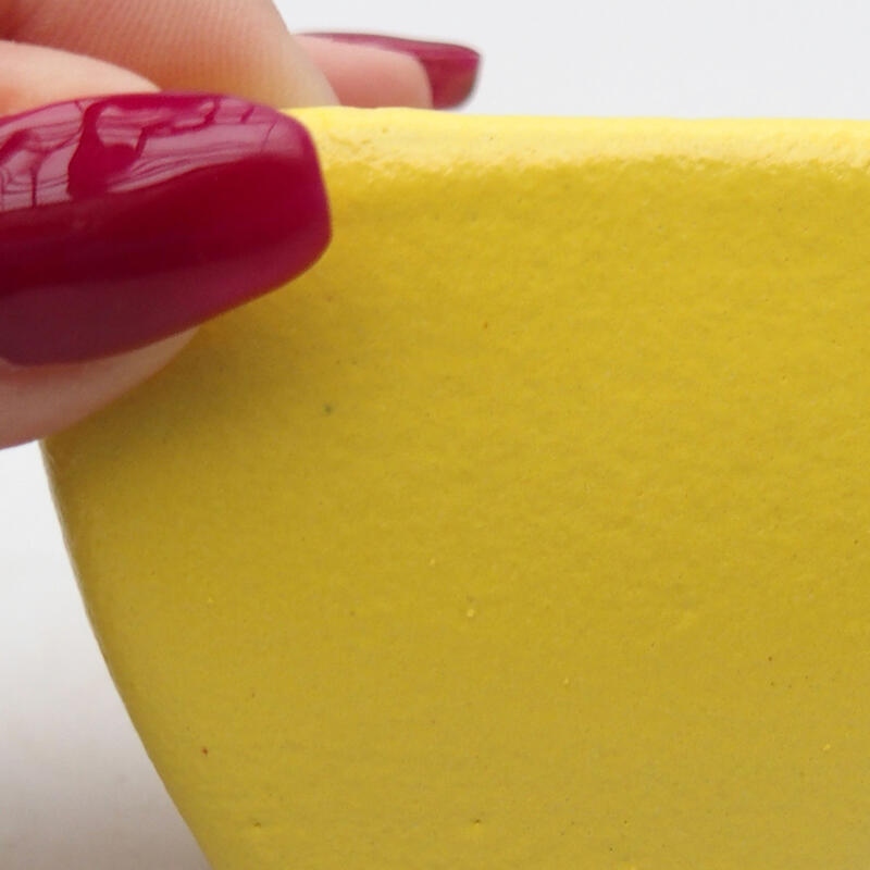 kerámia bonsai tál 6 x 6 x 4,5 cm, sárga